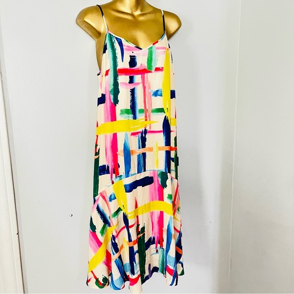 Essentiel Antwerp Colorful Abstract Maxi Dress Strappy Vacation Statement - Picture 3 of 7